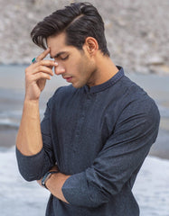 CHARCOAL GREY COTTON KURTA | JJK-W-37558/W21/JJ7165-SF