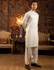 OFF WHITE BLENDED KAMEEZ SHALWAR | JJKS-S-37571