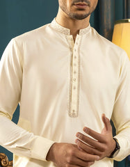 CREAM BLENDED KAMEEZ SHALWAR | JJKS-S-37572