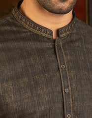 ARMY GREEN COTTON KURTA | JJK-S-37584