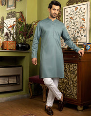 JADE GREEN COTTON KURTA | JJK-S-37586