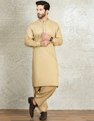 BEIGE COTTON KAMEEZ SHALWAR | JJKS-S-37590