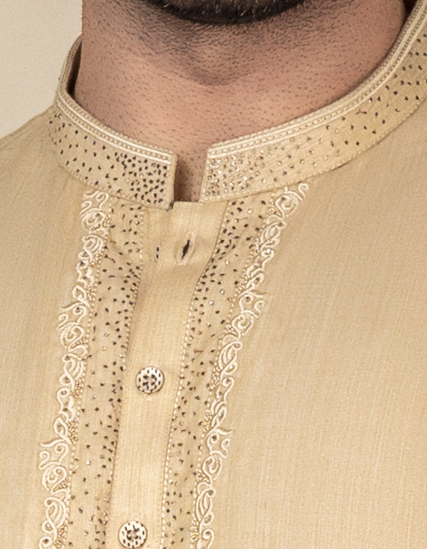 BEIGE BLENDED KURTA | JJK-S-37591
