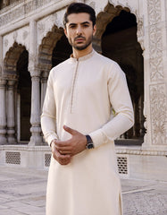 CREAM COTTON KAMEEZ SHALWAR | JJKS-S-37593