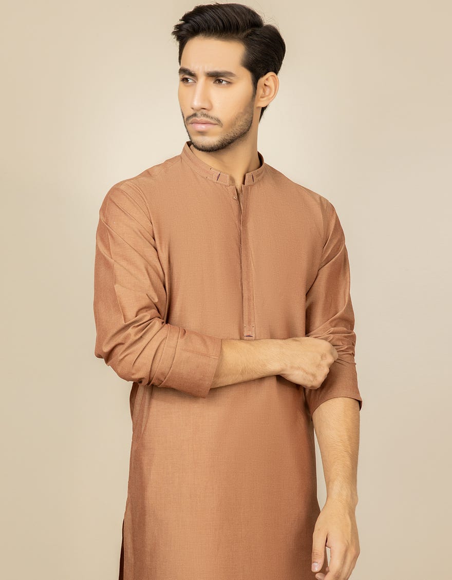 RUST BLENDED KURTA | JJK-S-37606