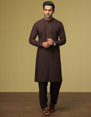 COFFEE BROWN BLENDED KAMEEZ SHALWAR | JJKS-S-37608
