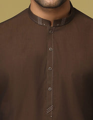 CHOCOLATE BROWN COTTON KAMEEZ SHALWAR | JJKS-S-37617