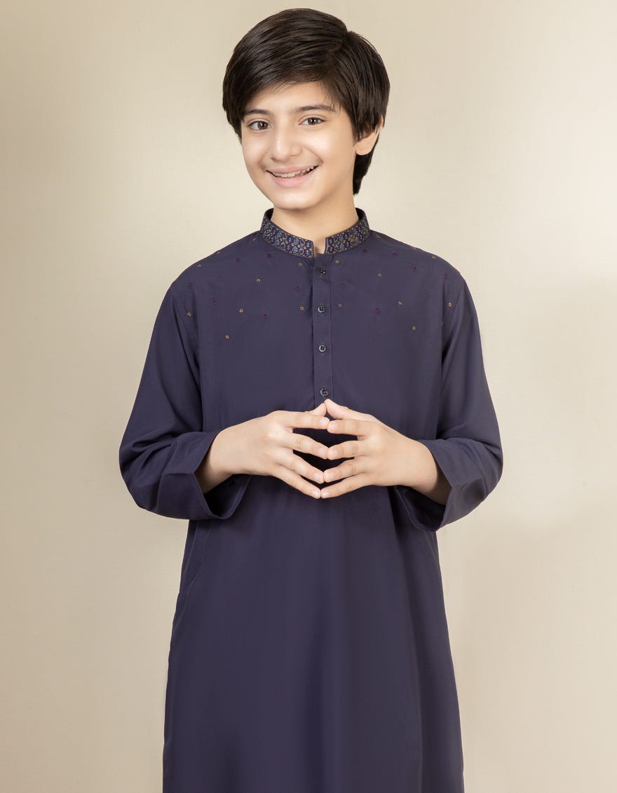DULL PURPLE BLENDED KAMEEZ SHALWAR | JCKS-S-38443