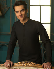BLACK BLENDED KAMEEZ SHALWAR | JTKS-S-38448