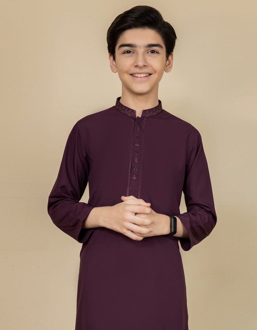 DEEP PURPLE BLENDED KAMEEZ SHALWAR | JCKS-S-38460