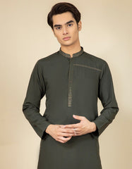 OLIVE BLENDED KAMEEZ SHALWAR | JTKS-S-38465