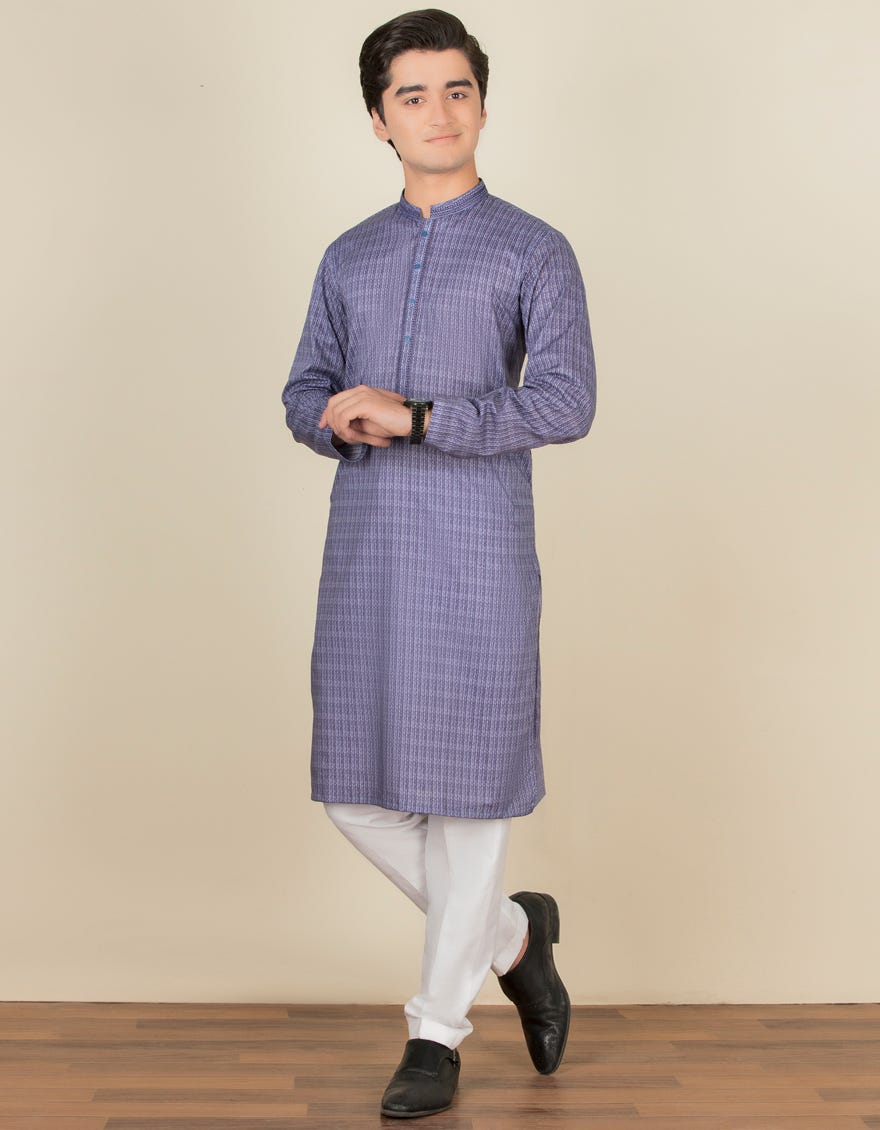 INDIGO COTTON KURTA | JTK-S-38472
