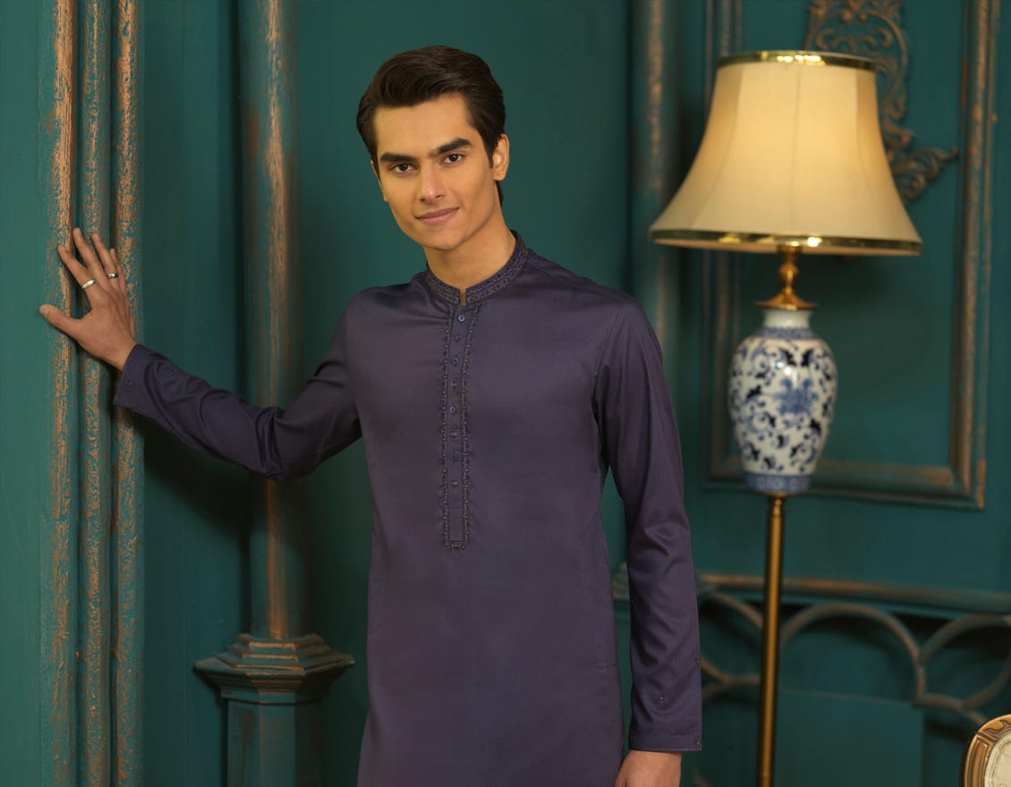 INDIGO COTTON KURTA | JTK-S-38476