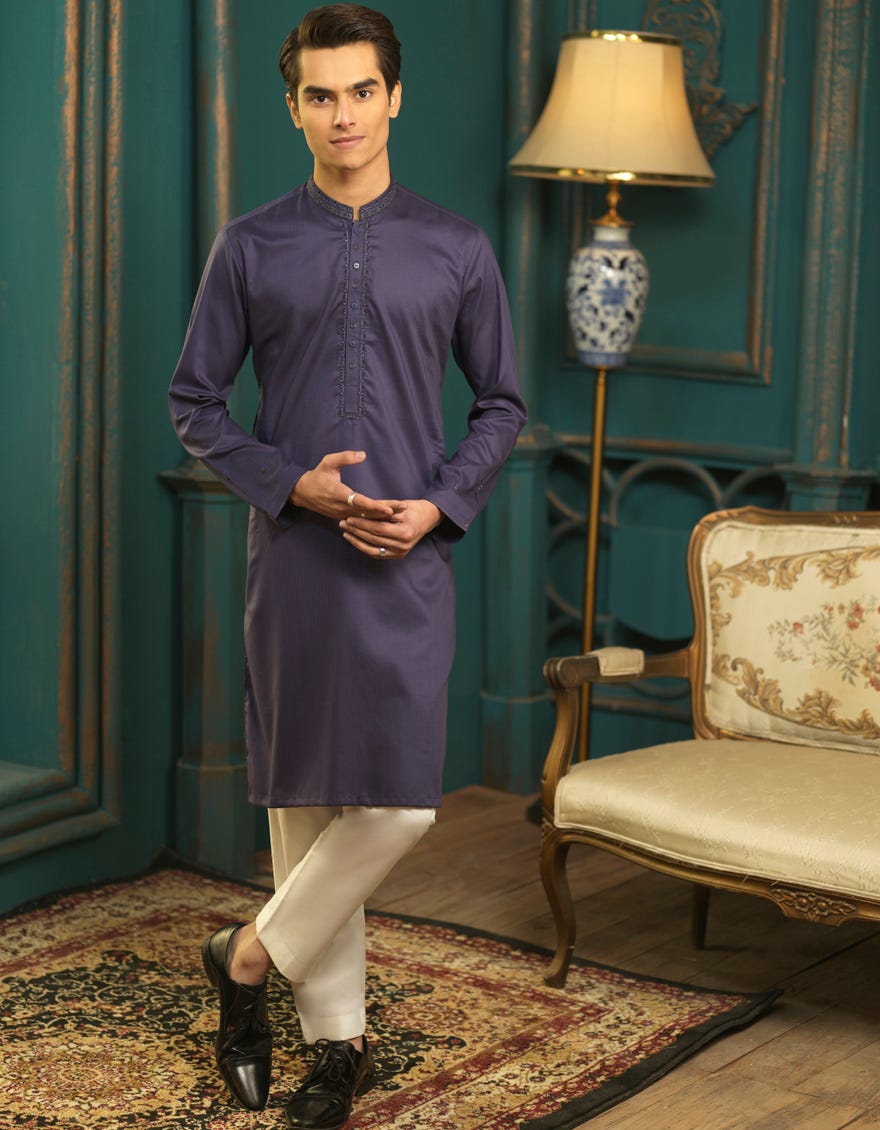 INDIGO COTTON KURTA | JTK-S-38476