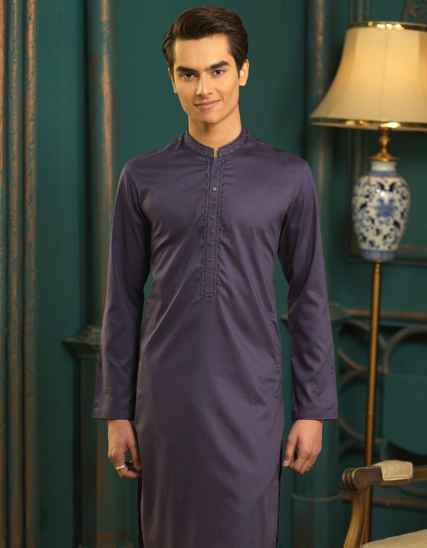 INDIGO COTTON KURTA | JTK-S-38476