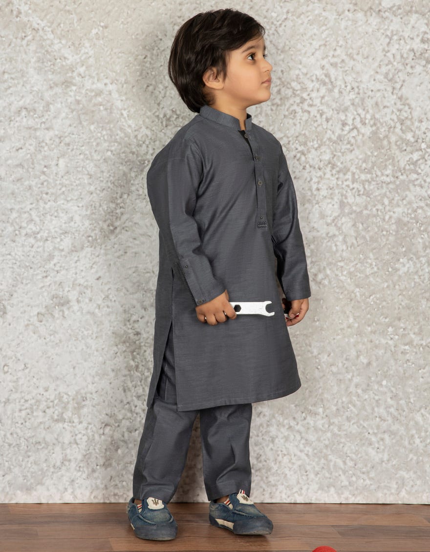 GREY COTTON KAMEEZ SHALWAR | JCKP-S-38477