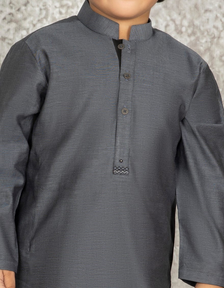 GREY COTTON KAMEEZ SHALWAR | JCKP-S-38477