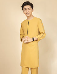 OCHRE COTTON KURTA PAJAMA | JCKP-S-38482