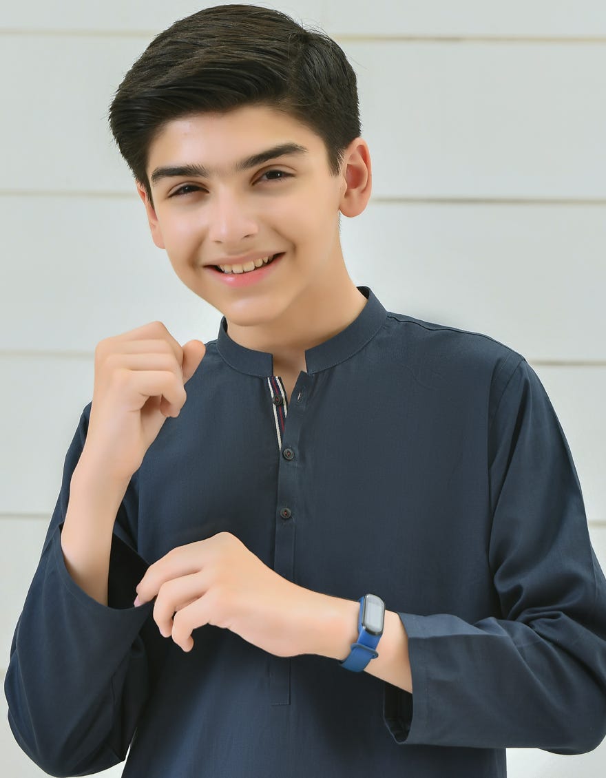 GREYISH BLUE COTTON KURTA | JCK-S-38484