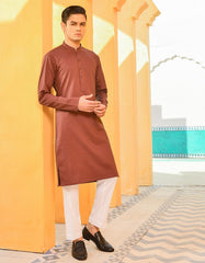 DULL MAROON COTTON KURTA | JTK-S-38487