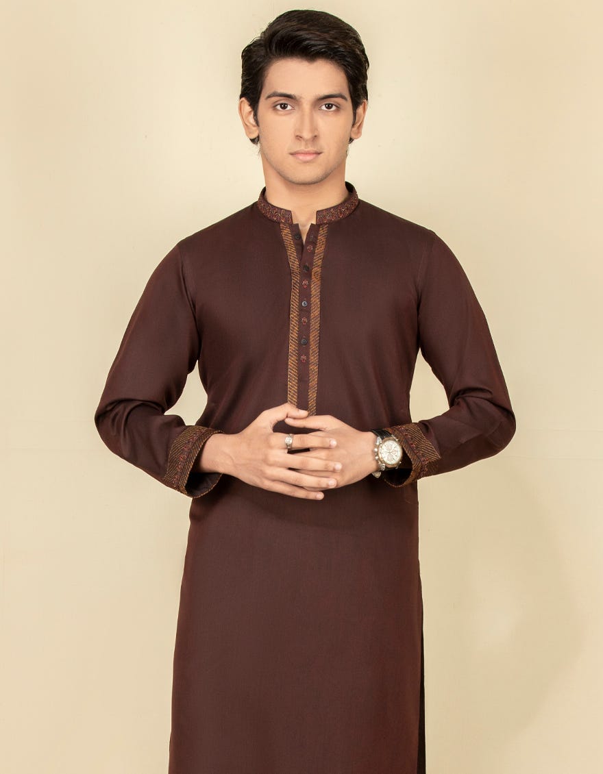 MAROON BLENDED KURTA | JTK-S-38489