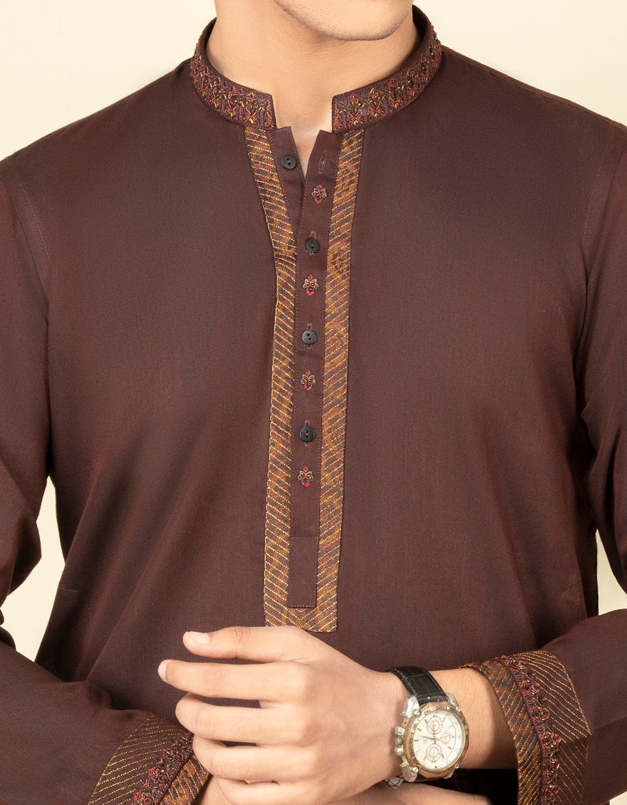MAROON BLENDED KURTA | JTK-S-38489
