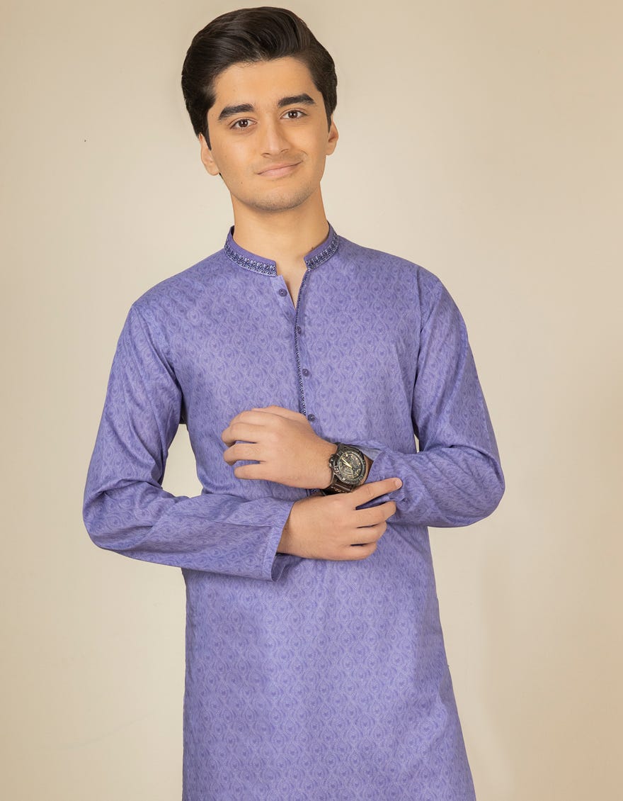 PURPLE COTTON KURTA | JTK-S-38498