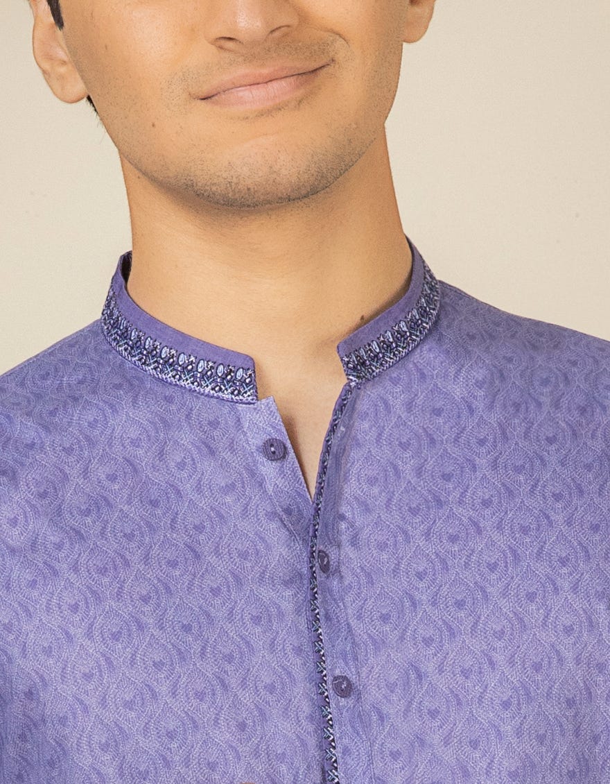 PURPLE COTTON KURTA | JTK-S-38498