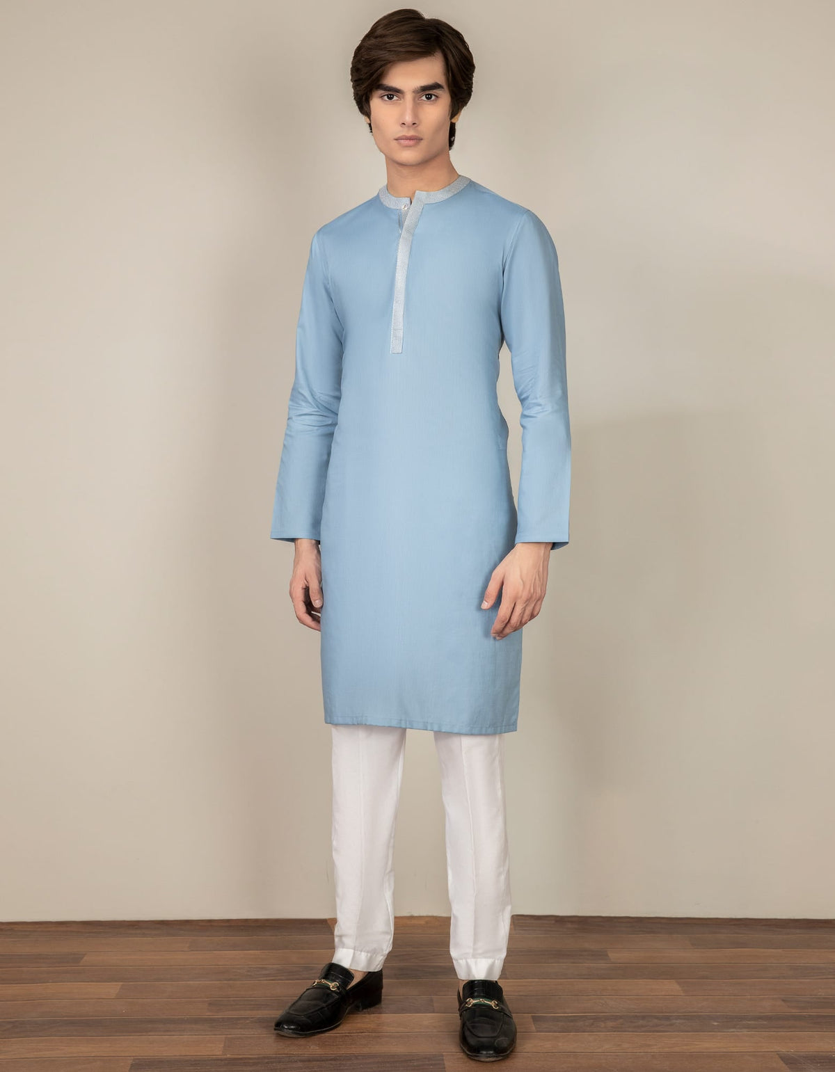 BLUISH GREY COTTON KURTA | JTK-S-38508
