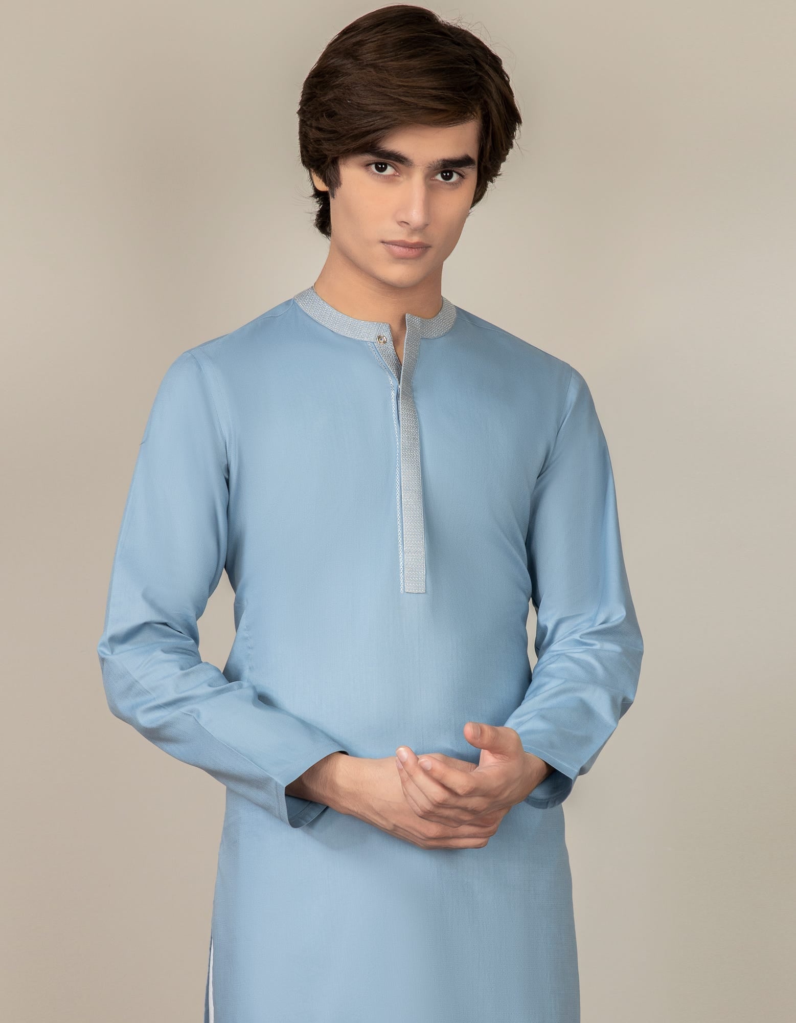BLUISH GREY COTTON KURTA | JTK-S-38508