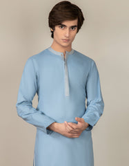 BLUISH GREY COTTON KURTA | JTK-S-38508