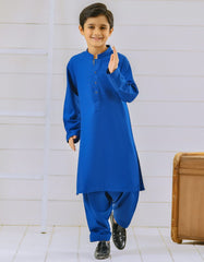 ELECTRIC BLUE BLENDED KAMEEZ SHALWAR | JCKS-S-38513