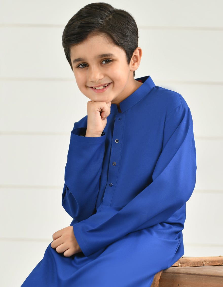 ELECTRIC BLUE BLENDED KAMEEZ SHALWAR | JCKS-S-38513