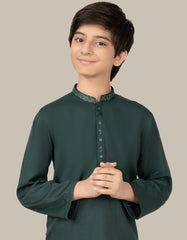 BOTTLE GREEN BLENDED KAMEEZ SHALWAR | JCKS-S-38520