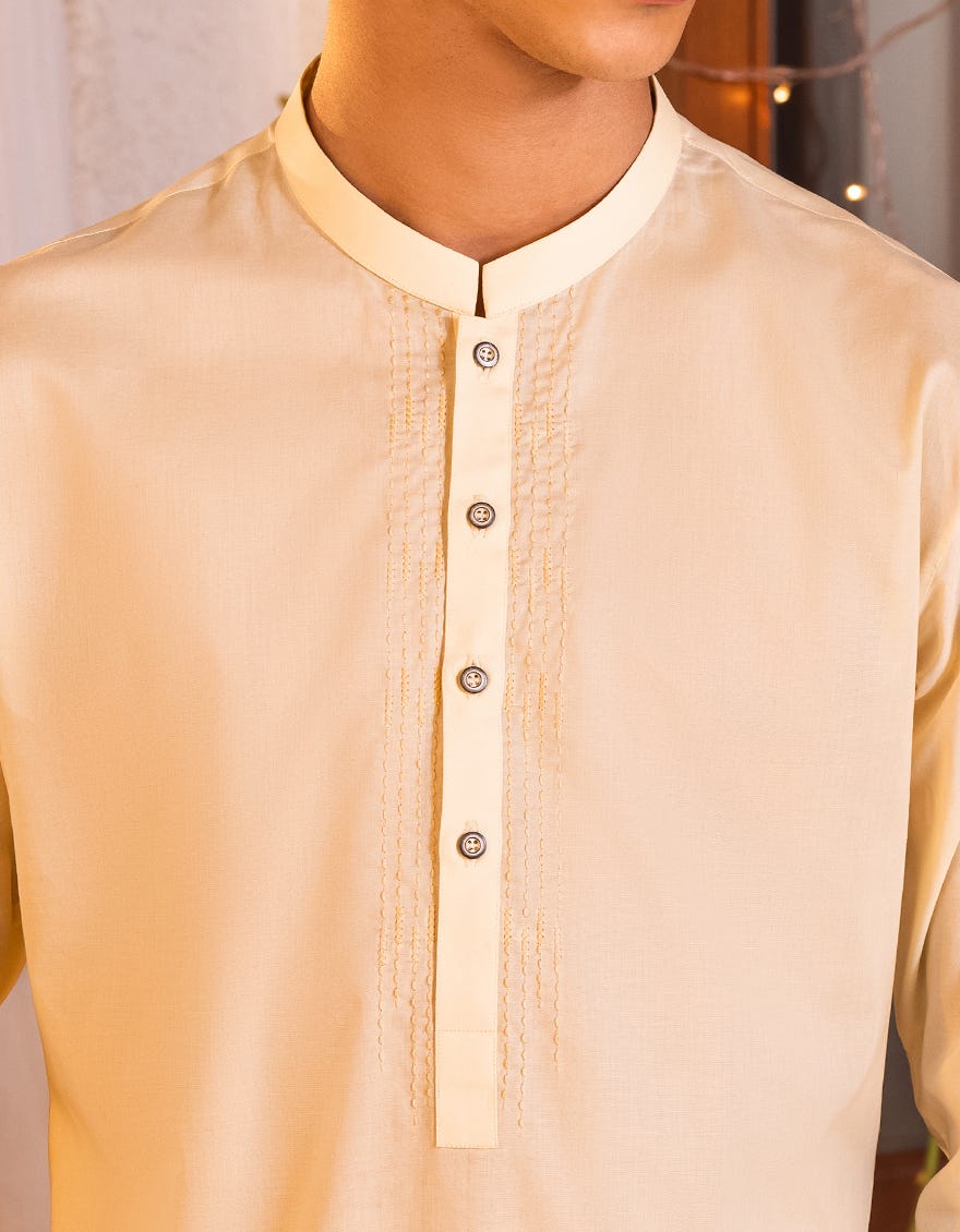 CREAM COTTON KURTA | JTK-S-38533