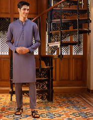 DULL PURPLE BLENDED KURTA PAJAMA | JTKP-S-38534