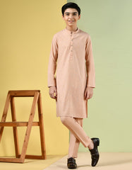 PEACH BLENDED KURTA PAJAMA | JCKP-S-38538