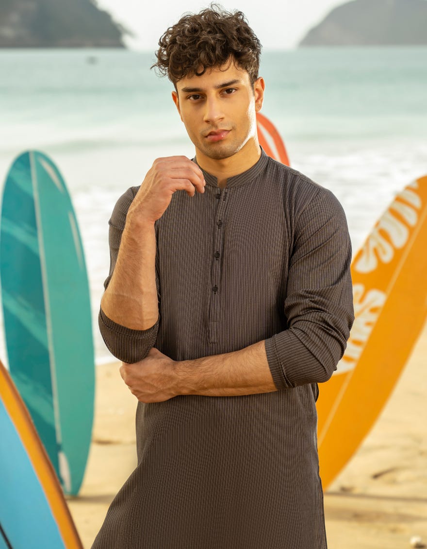 GREY COTTON KURTA | JTK-A-39230