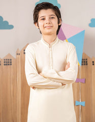 CREAM BLENDED KURTA TROUSER