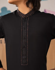 BLACK BLENDED KURTA TROUSER