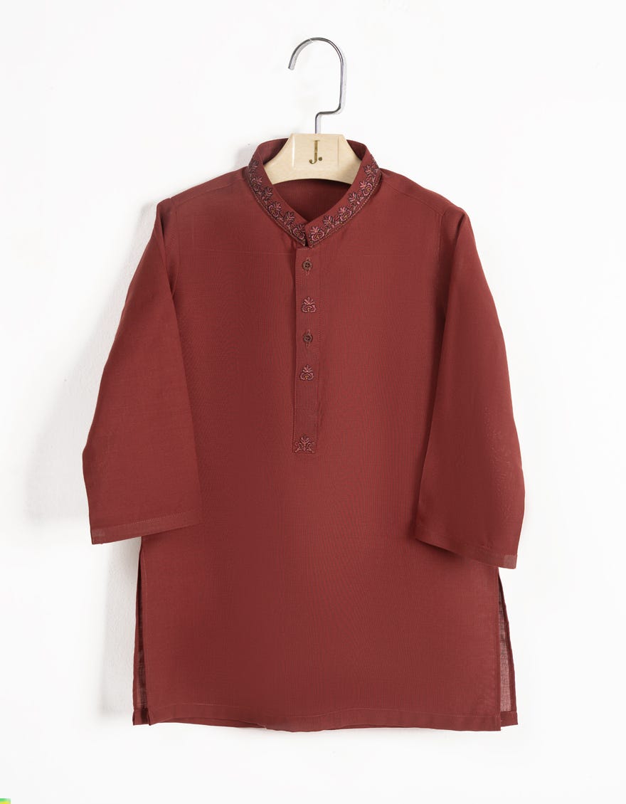 MAROON BLENDED KAMEEZ SHALWAR | JJIKS-S-39269