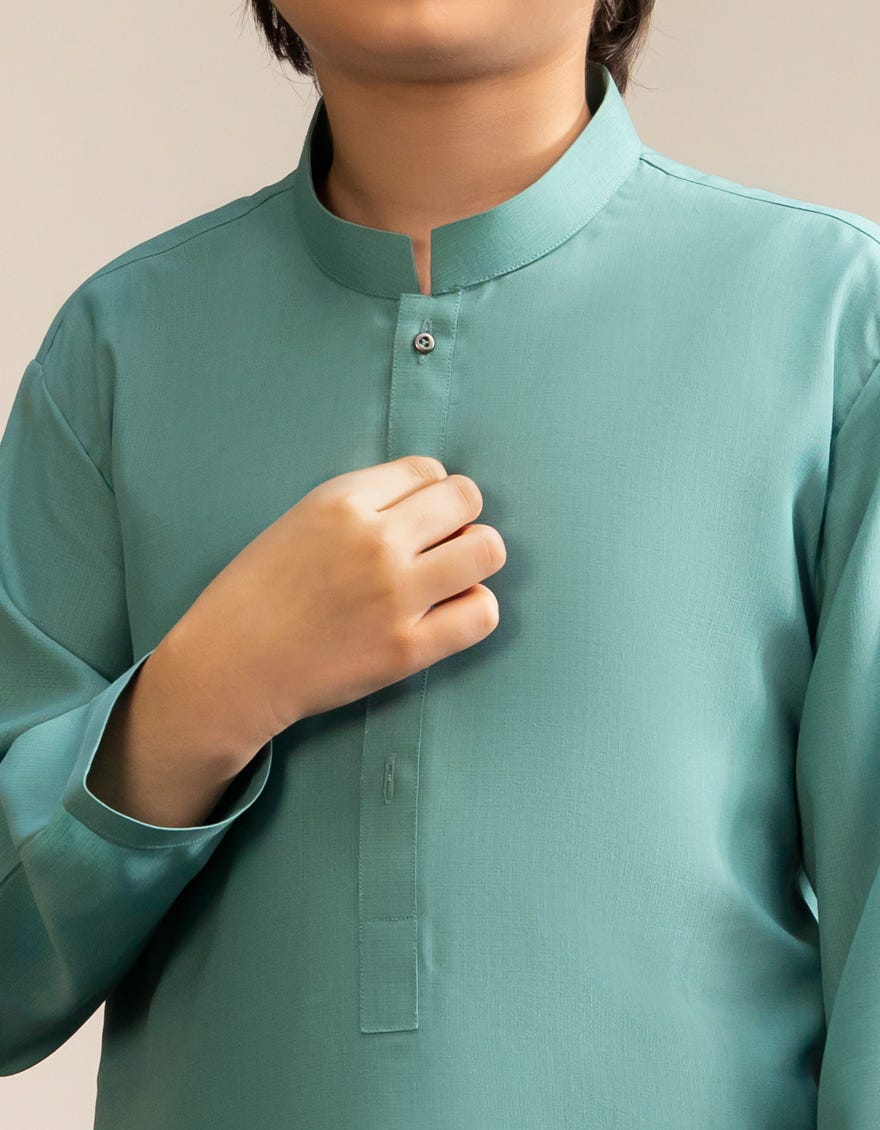 GREEN BLENDED KURTA TROUSER | JCKP-A-39275
