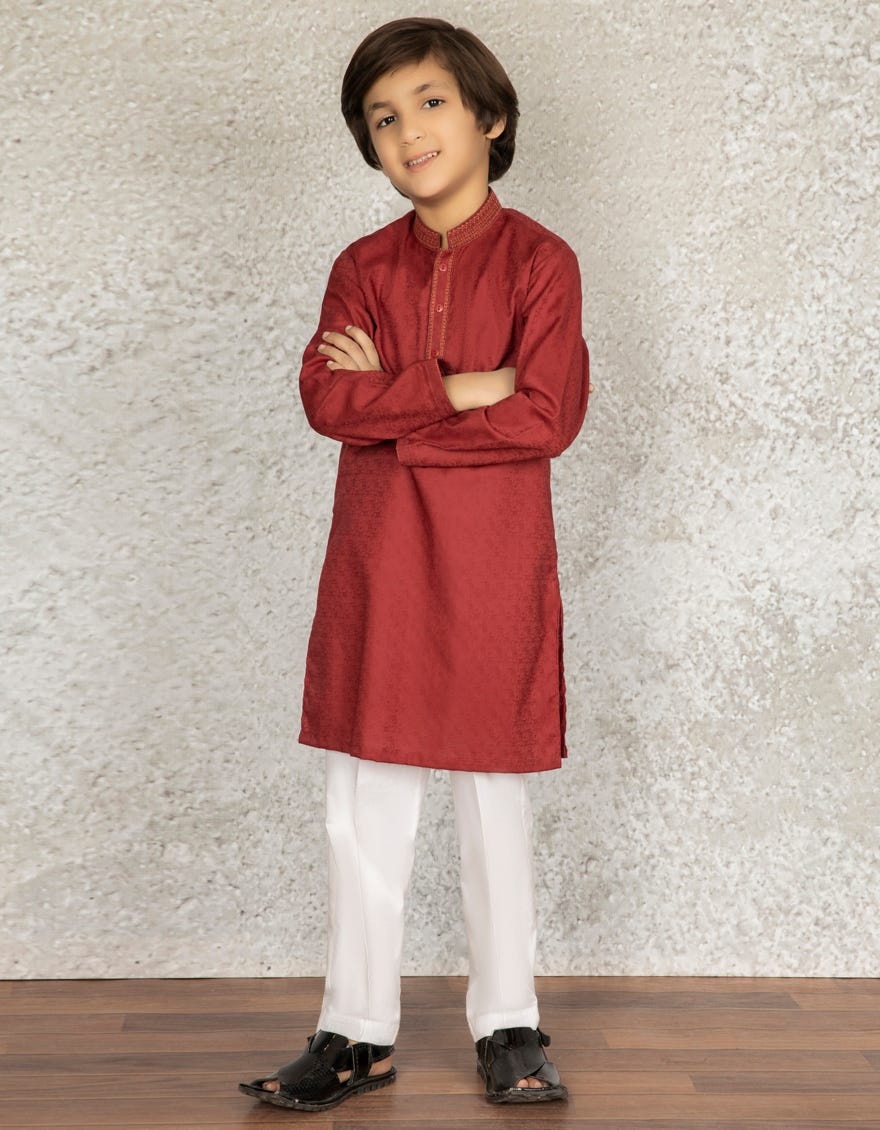 RED COTTON KURTA | JCK-S-39288