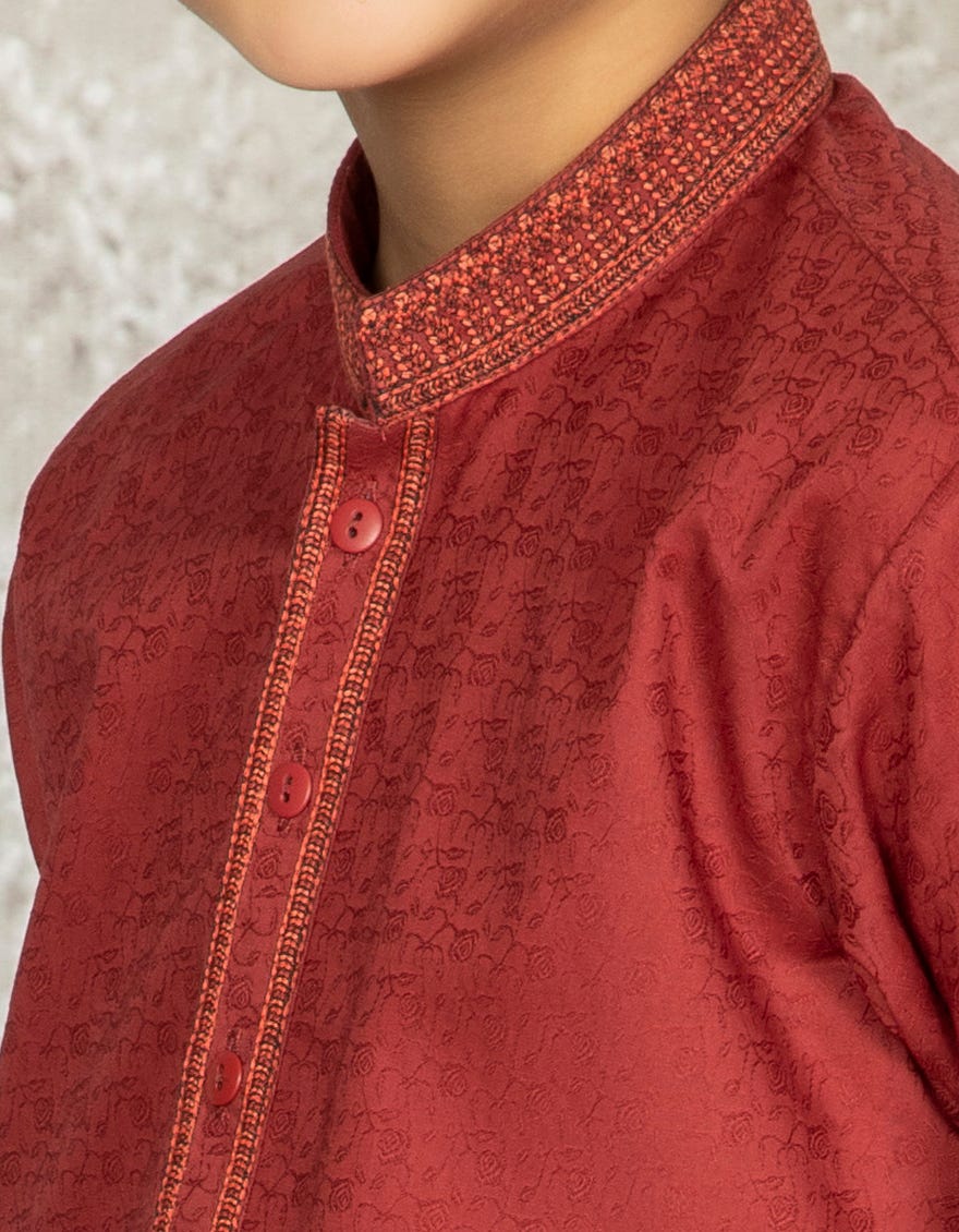 RED COTTON KURTA | JCK-S-39288