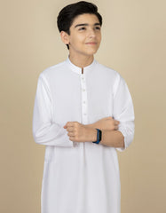 WHITE BLENDED KAMEEZ SHALWAR | JCKS-S-40221-AP