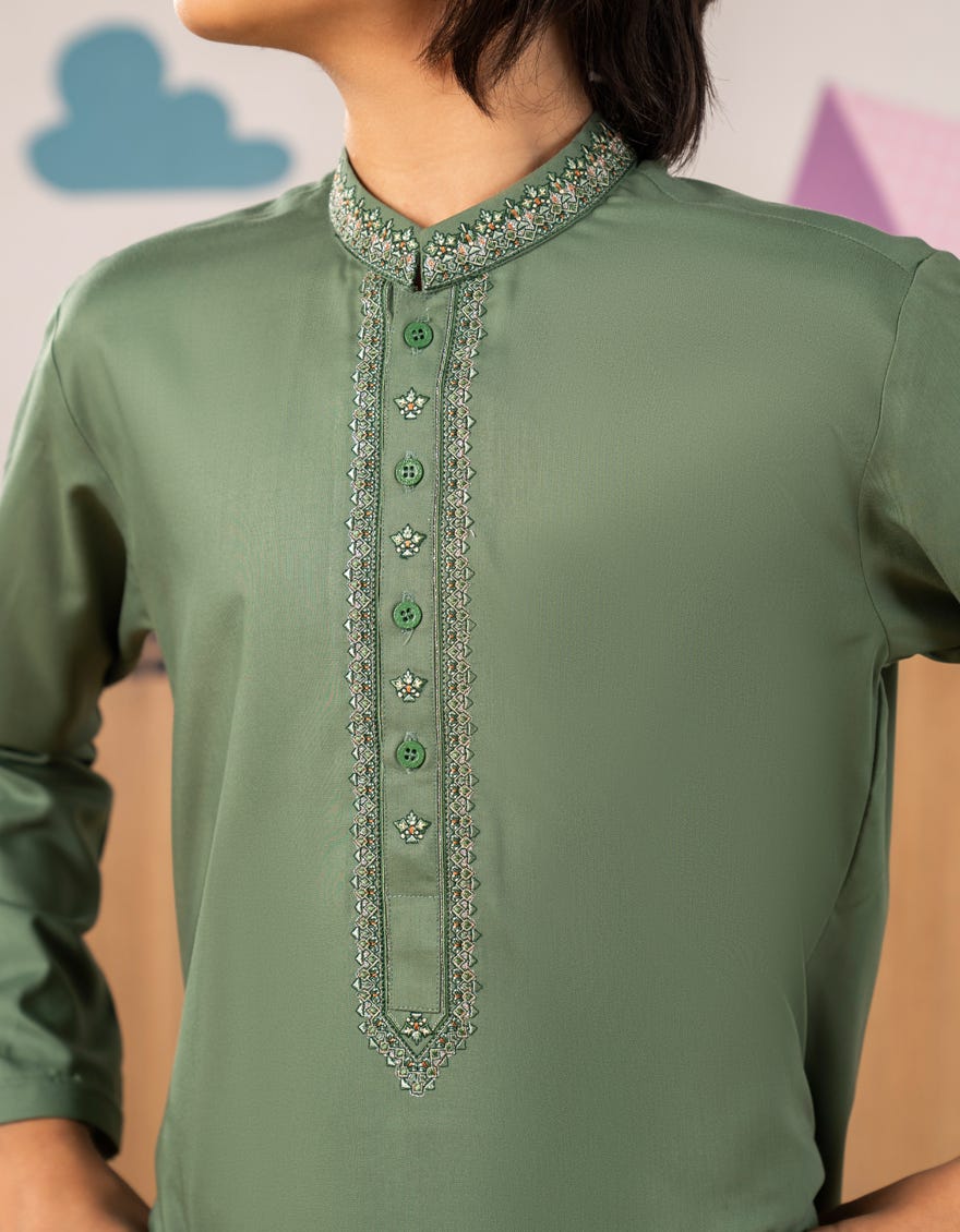 GREEN BLENDED KURTA