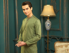 GREEN COTTON KURTA | JTK-S-39296