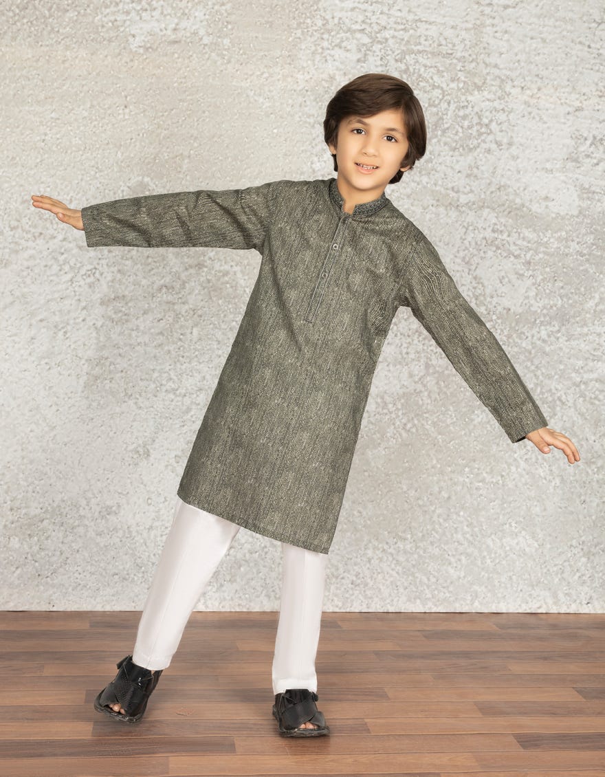 ARMY GREEN COTTON KURTA | JCK-S-39298