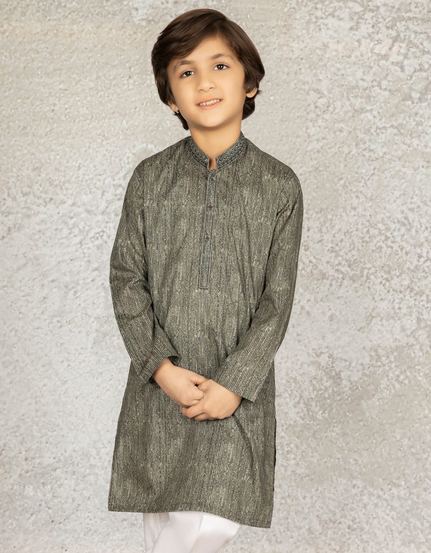 ARMY GREEN COTTON KURTA | JCK-S-39298
