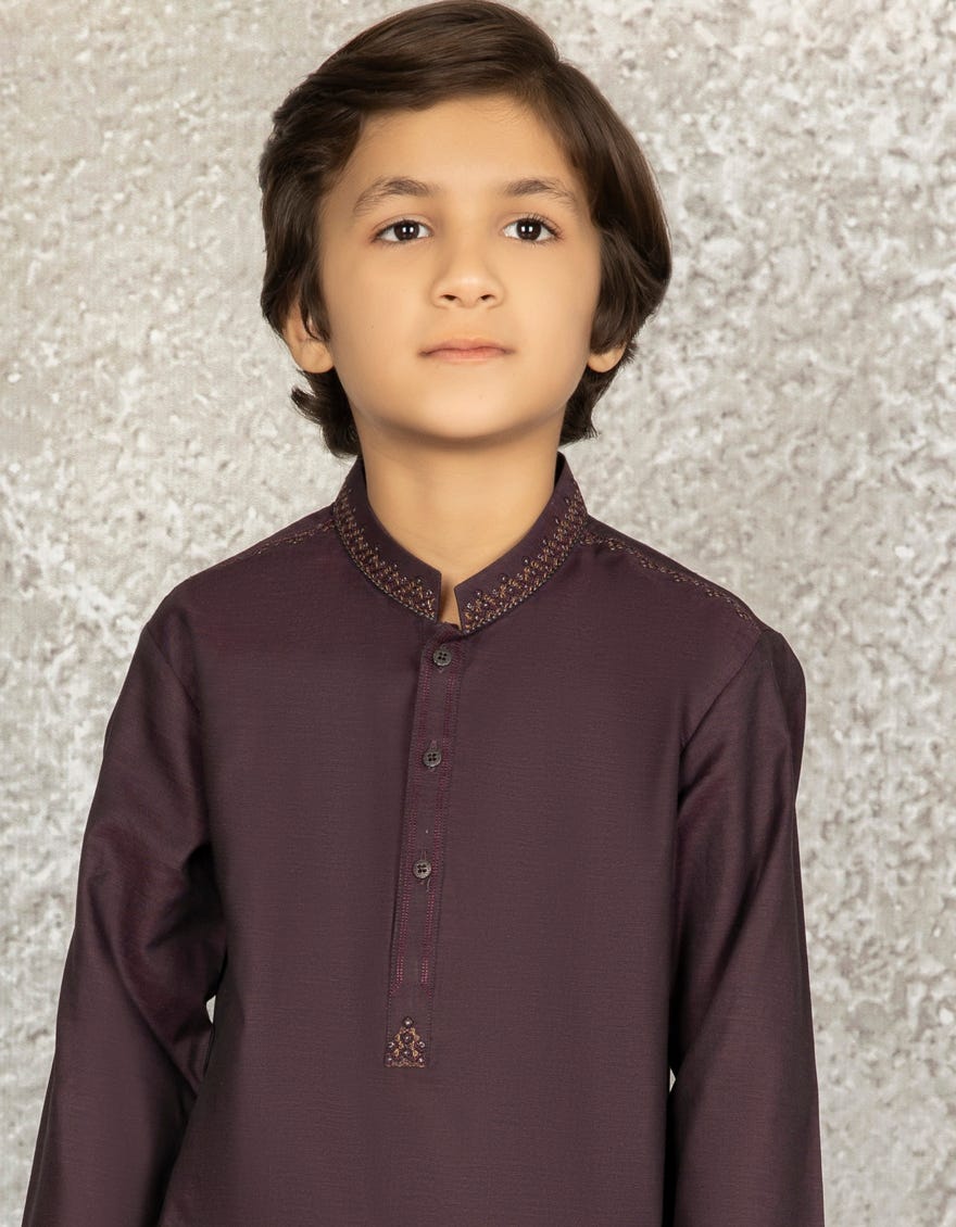 DEEP PURPLE COTTON KAMEEZ SHALWAR | JCKS-S-39305